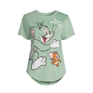 Tom and Jerry Women's Graphic Tee with Short Sleeves